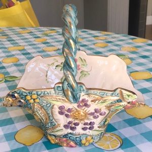 Vintage Bequet ceramic basket made in Belgium